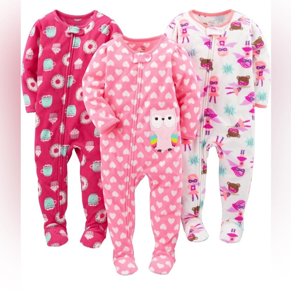 Simple Joys by Carter's girl Loose-Fit Flame Resistant Fleece Footed Pajamas